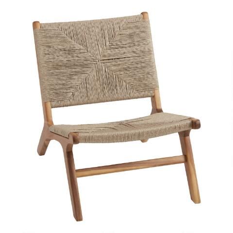 Natural Woven Girona Outdoor Accent Chair Set Of 2 | World Market
