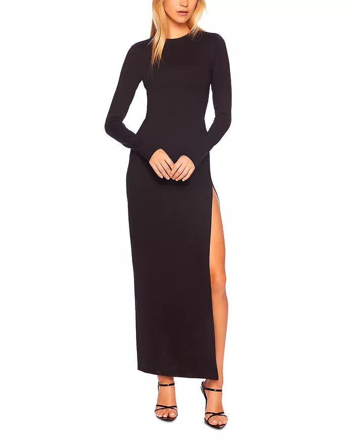 Long Sleeve Slit Jersey Dress | Bloomingdale's (US)