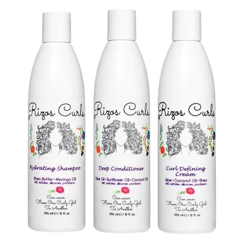 Rizos Curls Trio Bundle, Hydrating Shampoo & Deep Conditioner & Curl Cream Bundle, Gently Cleanse and Hydrate Curly Hair, Style & Define Curls for Frizz Free Volume, For All Curl Patterns 2a - 4c | Amazon (US)