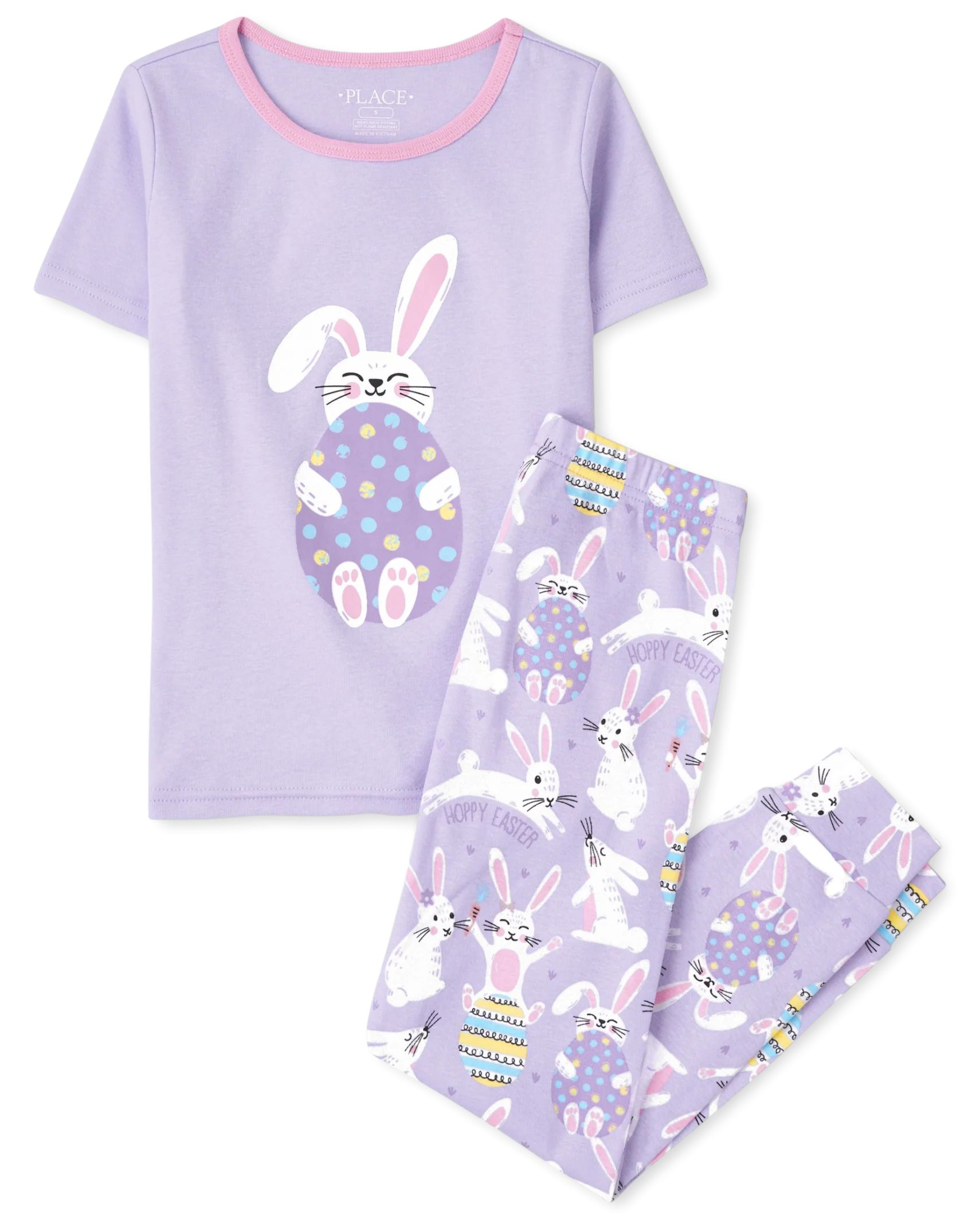Girls Bunny Snug Fit Cotton Pajamas - lovely lavender | The Children's Place