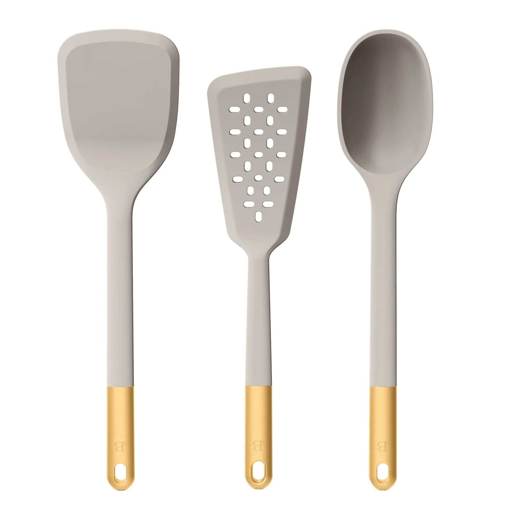 Beautiful 3-Piece Silicone Kitchen Utensil Tool Set, Porcini Taupe by Drew Barrymore | Walmart (US)