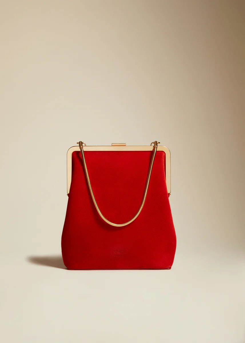 The Lilith Evening Bag in Scarlet Suede | Khaite