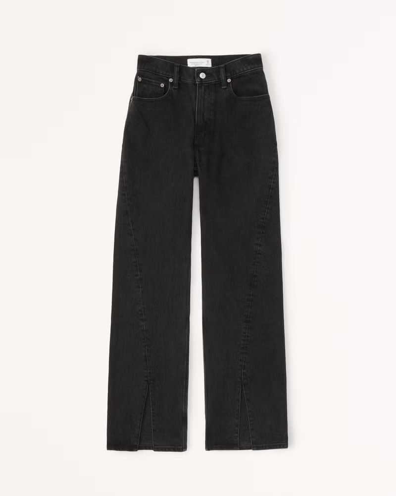 High Rise 90s Relaxed Jean Black Jeans Outfit Black Pants Abercrombie Jeans Work Wear | Abercrombie & Fitch (US)