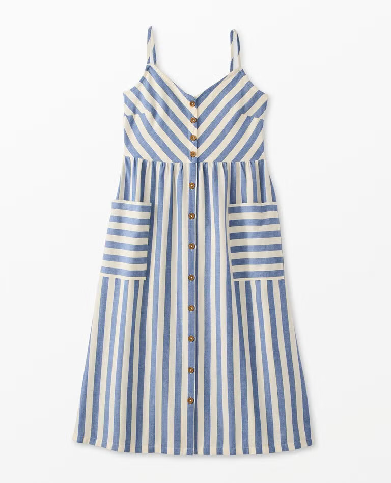 Women's Sleeveless Linen Button Front Dress with Pockets | Hanna Andersson