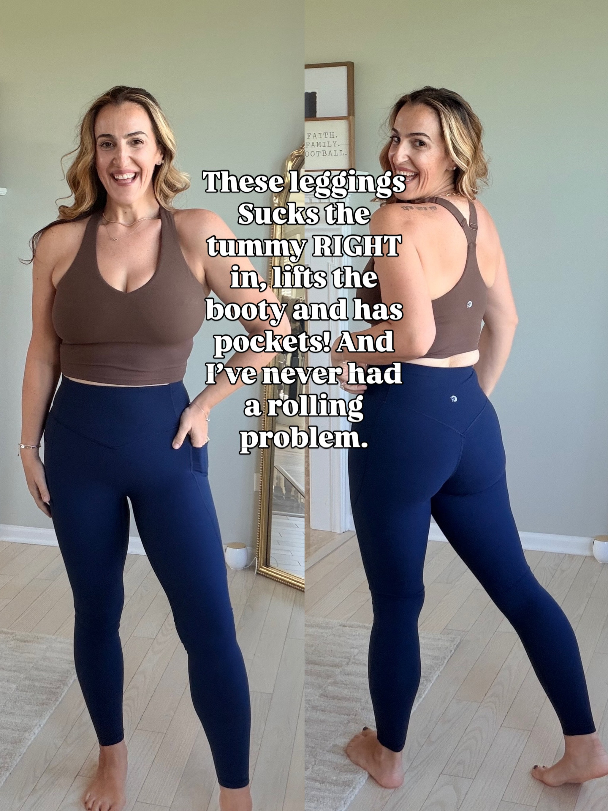 Wearing a size medium in both
#gymoutfit #workoutgear #yogaoutfit 

 #LTKfitnessgoals #LTKActive #LTKOver40