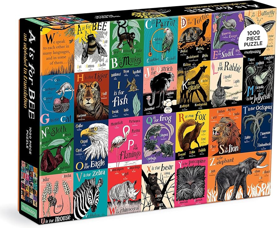 Mudpuppy A is for Bee: an Alphabet in Translation – 1000 Piece Family Puzzle with Unique and Co... | Amazon (US)