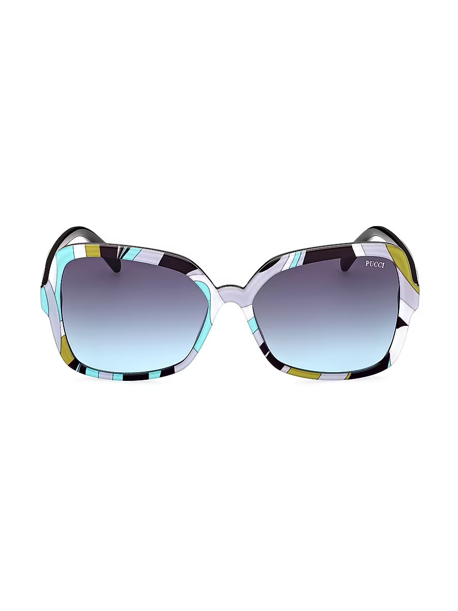 Women's 60MM Butterfly Sunglasses - Turquoise | Saks Fifth Avenue