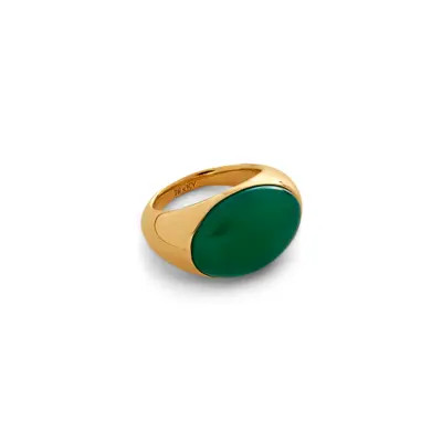 Monica Vinader x Kate Young Onyx Dome Ring in 18Ct Gold Vermeil On Sterling at Nordstrom, Size 4.5 | Nordstrom