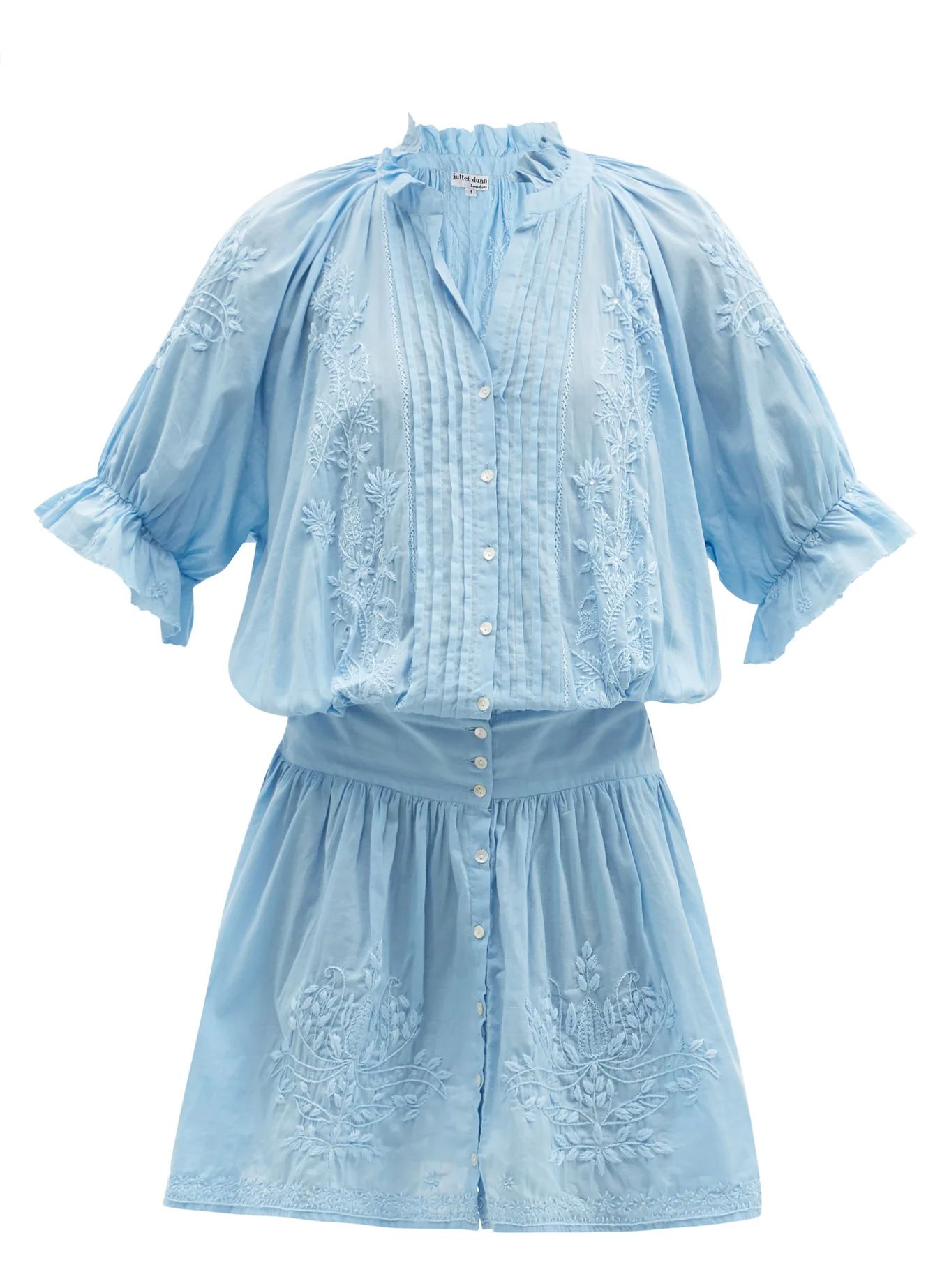 Floral-embroidered cotton mini dress | Juliet Dunn | Matches (US)