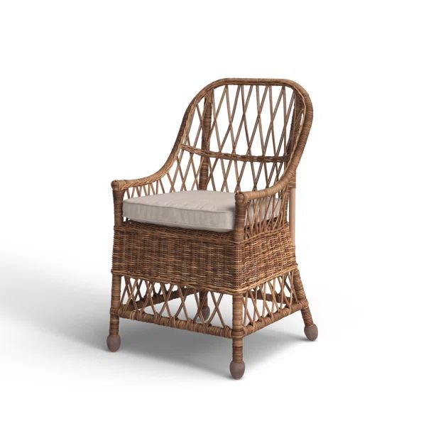 Thisbe Cross Back Arm Chair in Brown | Wayfair North America