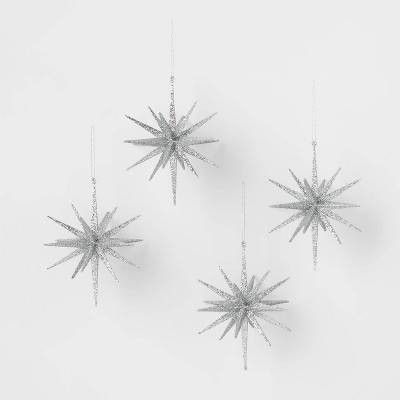 4pk Glitter Starburst Christmas Tree Ornament - Wondershop™ | Target