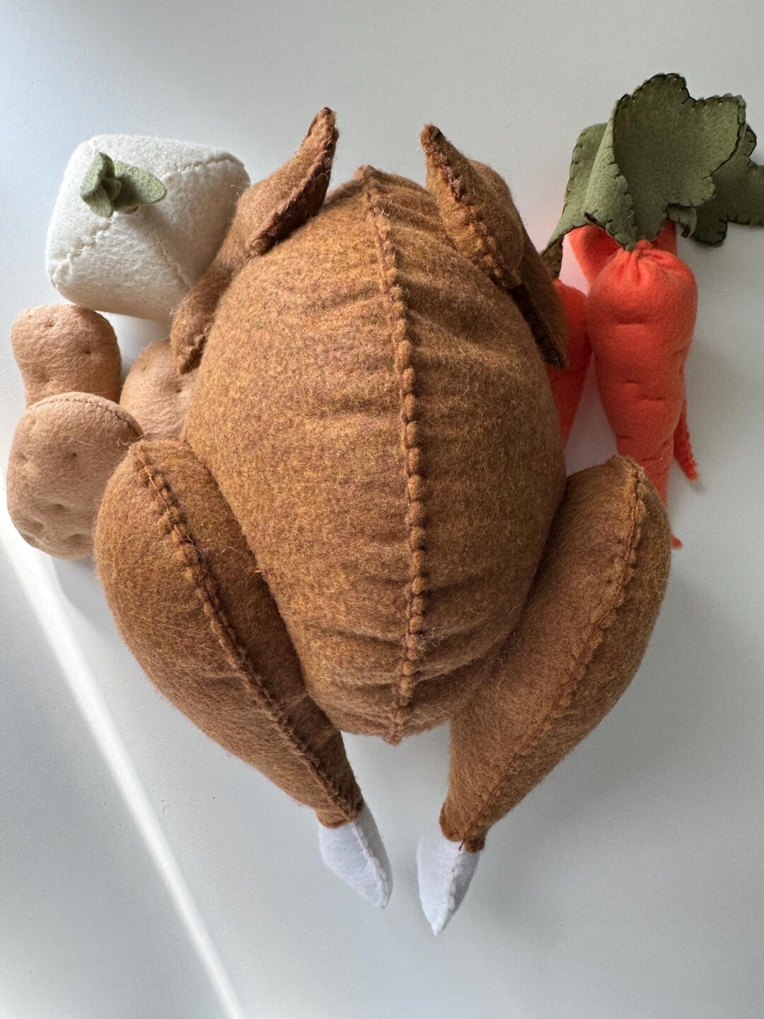 Felt Thanksgiving Play Food Set – Turkey, Carrots, Potatoes and Onion, Montessori Pretend Play ... | Etsy (US)