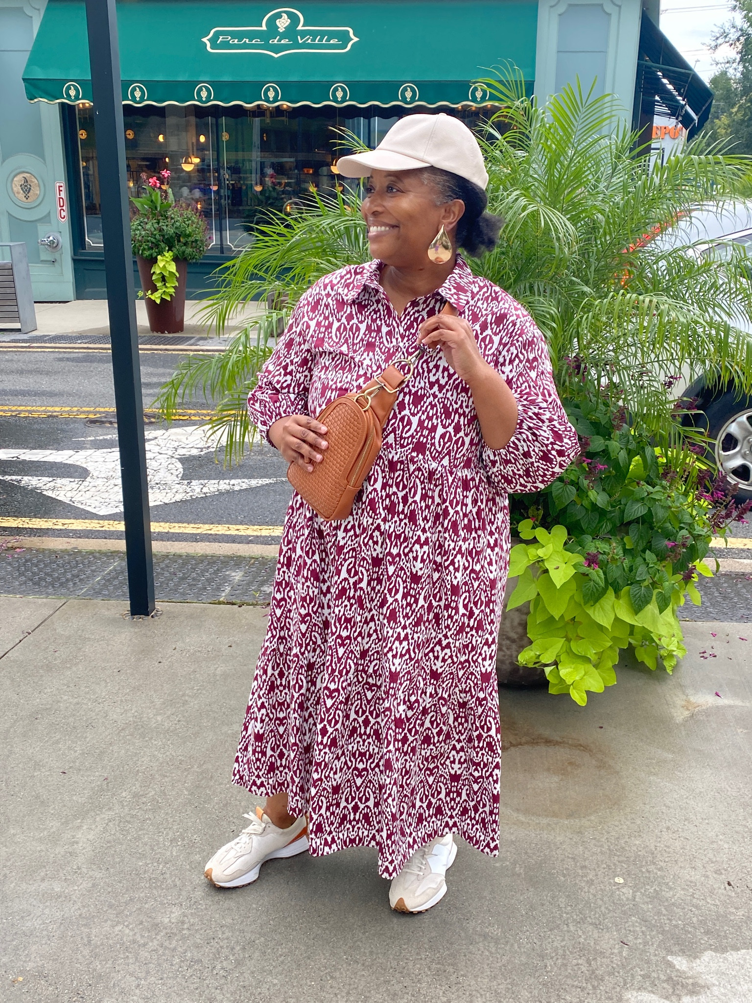 The everyday, everywhere dress. This entire look is my go-to for a day out. Comfortable and effortless. 
This faux leather baseball cap is soft and butter and great punctuation to your casual look.

The Bettina shirt dress is slightly oversized but keep in mind how you want it to fit. For my the XL was perfect across the bust vs the large.

You can’t go wrong with this bag. Hands free shopping loading! 

#LTKcurves #LTKmidsize #LTKover40
