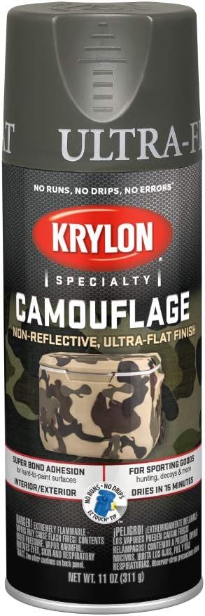 Krylon Camouflage Paint, Ultra Flat, Olive, 11 oz. | Amazon (US)