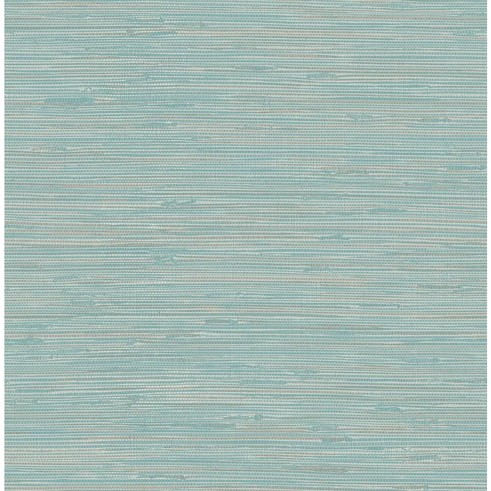 NuWallpaper Tibetan Grasscloth Teal Blues Vinyl Strippable Roll (Covers 30.75 sq. ft.) | The Home Depot