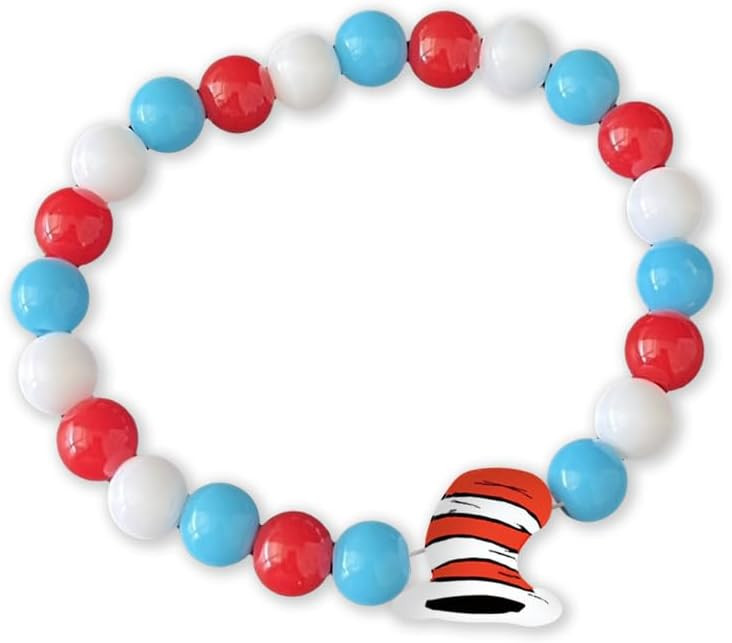 Colorful Teacher Acrylic Beaded Bracelet Cute Cat Fish Caterpillar Funny Reading Bracelet Back to... | Amazon (US)