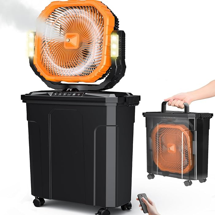 Ausic 5 Gal 12" Portable Misting Fan for Outside Patios, 30000mAh Outdoor Rechargeable Battery Os... | Amazon (US)
