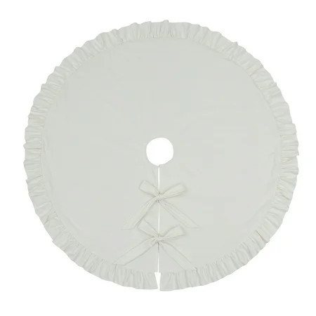 My Texas House Ruffle Ivory Velvet Christmas Tree Skirt, 52" | Walmart (US)