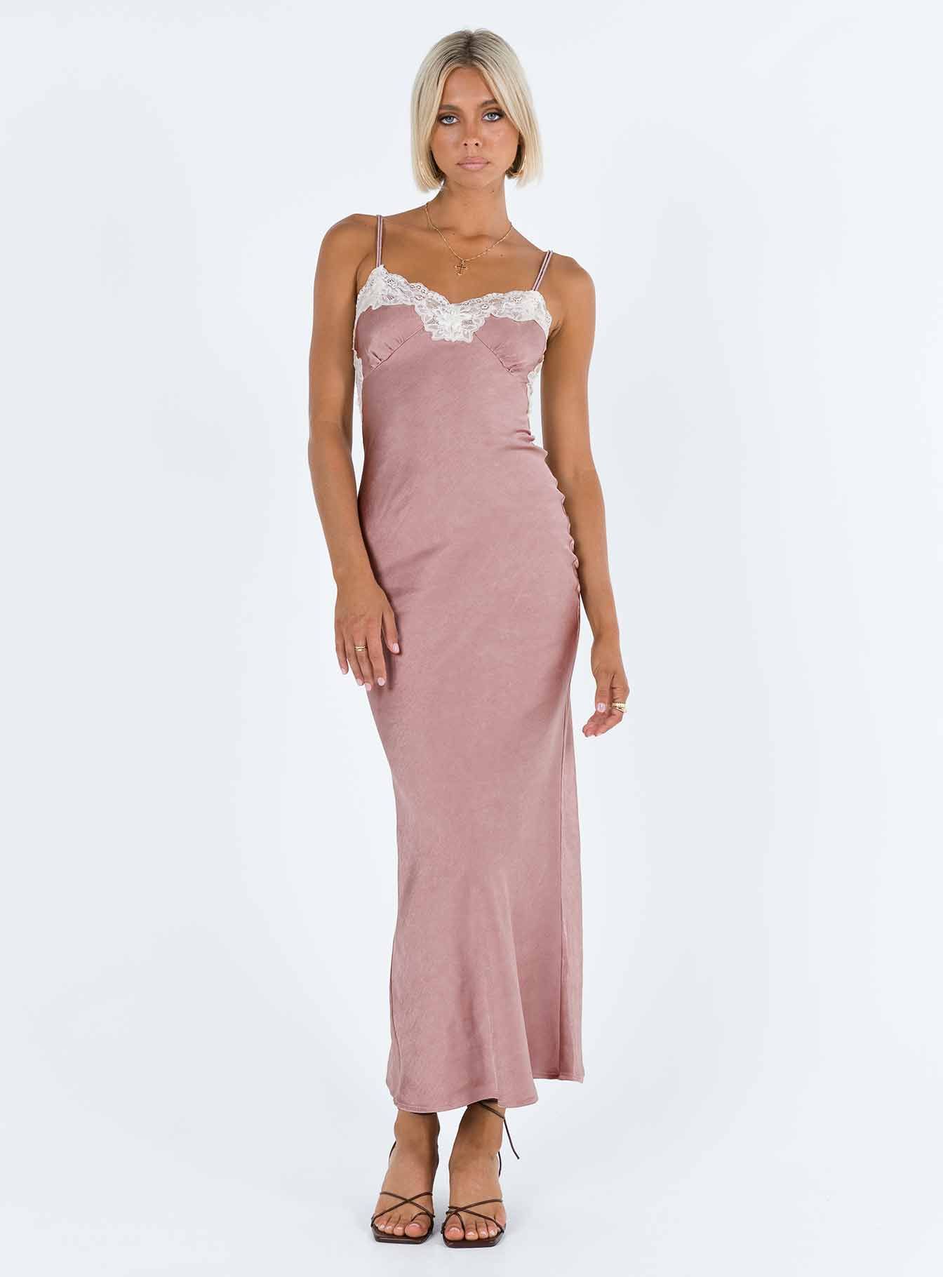 Alexina High Back Maxi Dress Pink | Princess Polly US