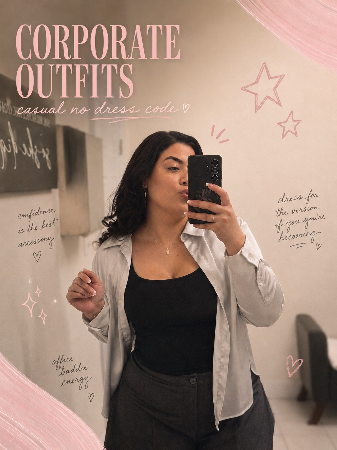 Corporate outfits, but make it casual 💕✨ No strict dress code means I’m basically building my own version of office style—comfy basics, cute trousers, satin skirts, and pieces I can actually wear outside of work too. Linking the pieces (and similar finds) from these looks below. 🤍#LTKWorkwear #LTKStyleTip #OfficeOutfits #WorkwearStyle #CasualWorkwear

#LTKWorkwear #LTKMidsize #LTKootd