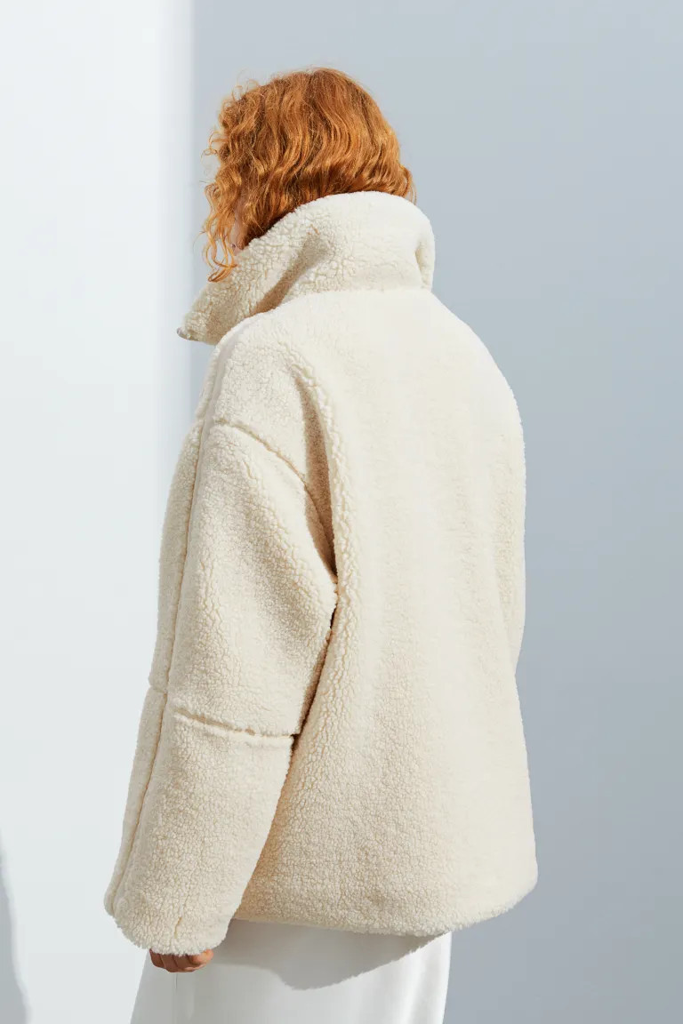 Zip-through teddy jacket | H&M (UK, MY, IN, SG, PH, TW, HK)
