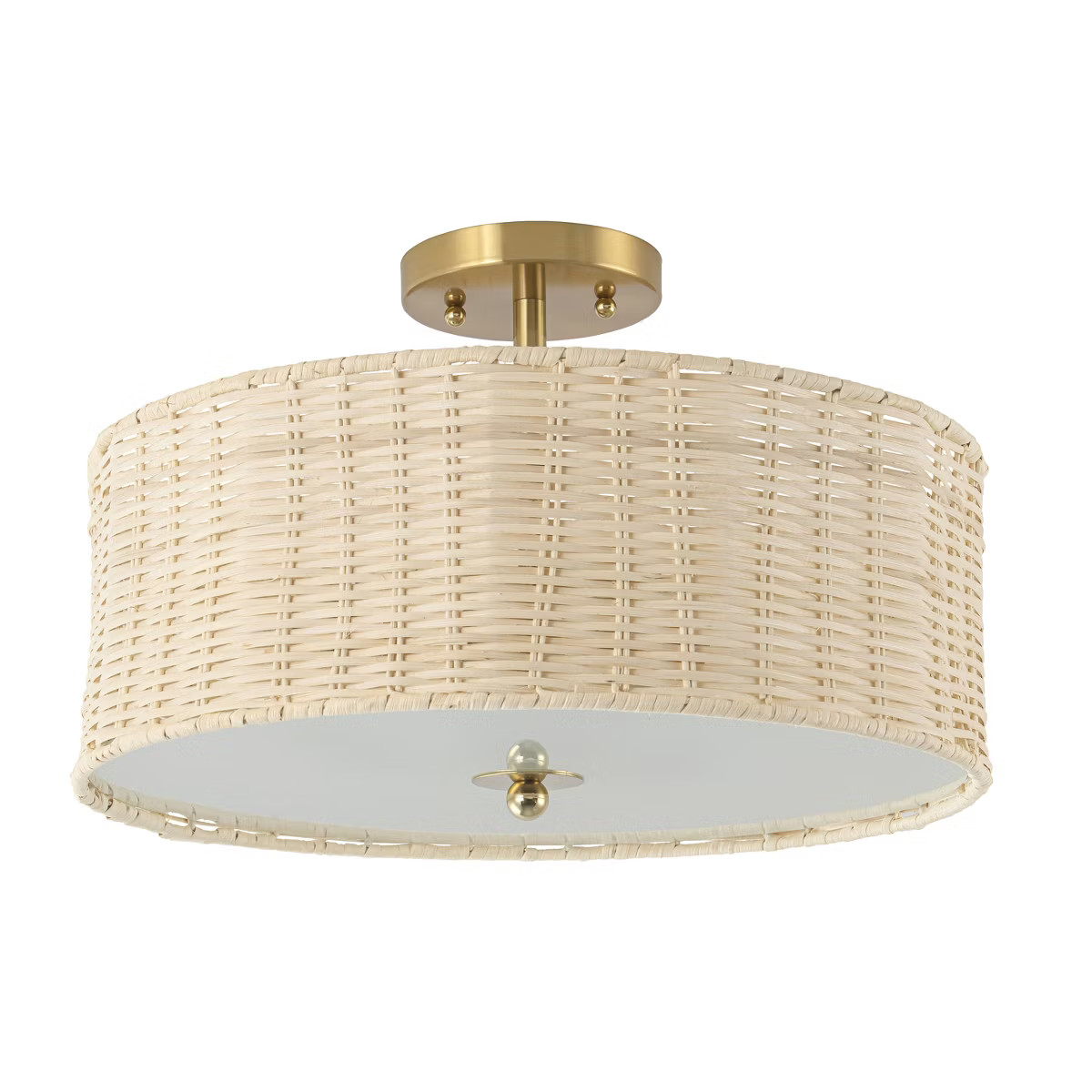 C Cattleya 3-Light Woven Rattan Semi-Flush Mount Ceiling Light | Target