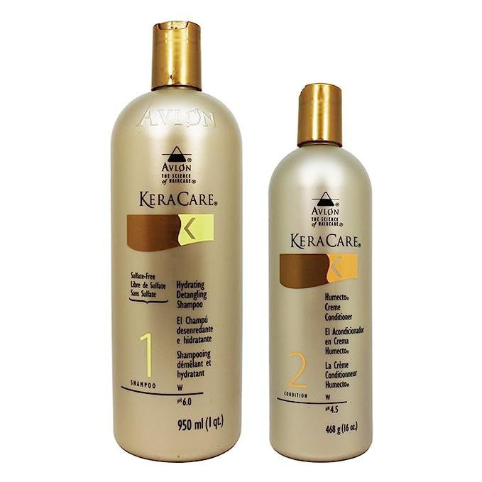 Avlon Keracare Sulfate Free Hydrating Shampoo and Humecto Creme Conditioner, 2 Count | Amazon (US)