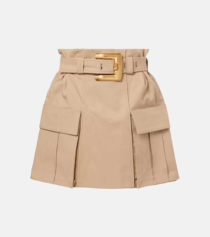 Balmain Belted cotton gabardine miniskirt | Mytheresa (US/CA)