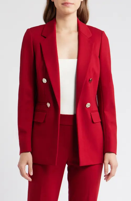 Anne Klein Double Breasted Blazer in Titan Red at Nordstrom, Size Xx-Large | Nordstrom