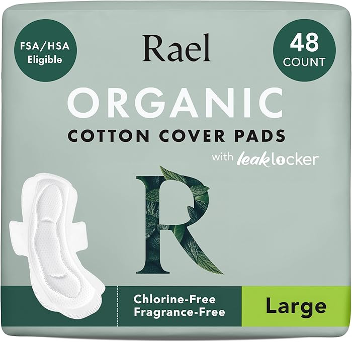 Rael Pads for Women, Organic Cotton Cover - Period Pads with Wings, Feminine Care, Sanitary Napki... | Amazon (US)