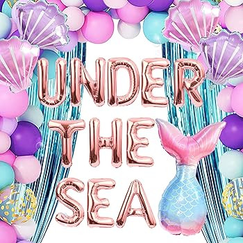 LaVenty 124 PCS Under the Sea Balloons Under the Sea Backdrop for Under the Sea Mermaid Birthday ... | Amazon (US)