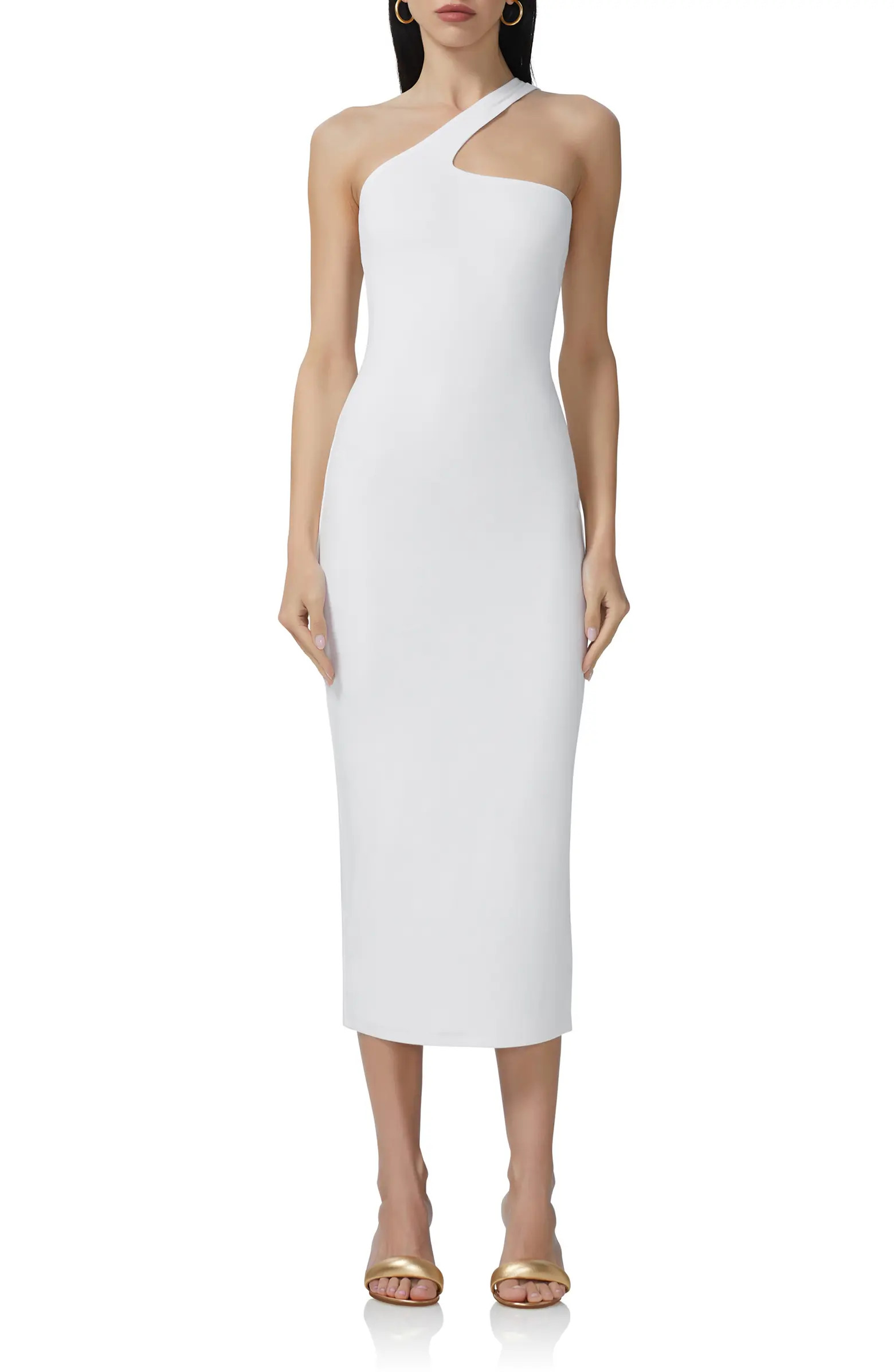 Sloane Asymmetric Neck Midi Dress | Nordstrom
