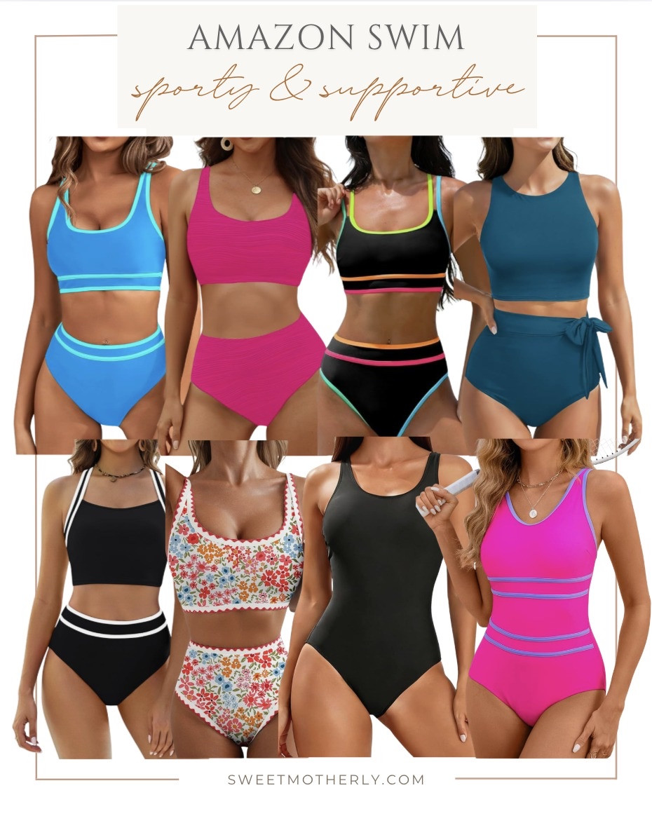 Amazon swimwear roundup 

swimwear trends for women
high waisted bikini sets
flattering one piece swimsuits
cutout and strappy swimsuits
tropical print bikinis
minimal neutral swim styles
cheeky bikini bottoms
ribbed and textured swimwear
vacation ready swim looks

#LTKSaleAlert #LTKSwim #LTKootd