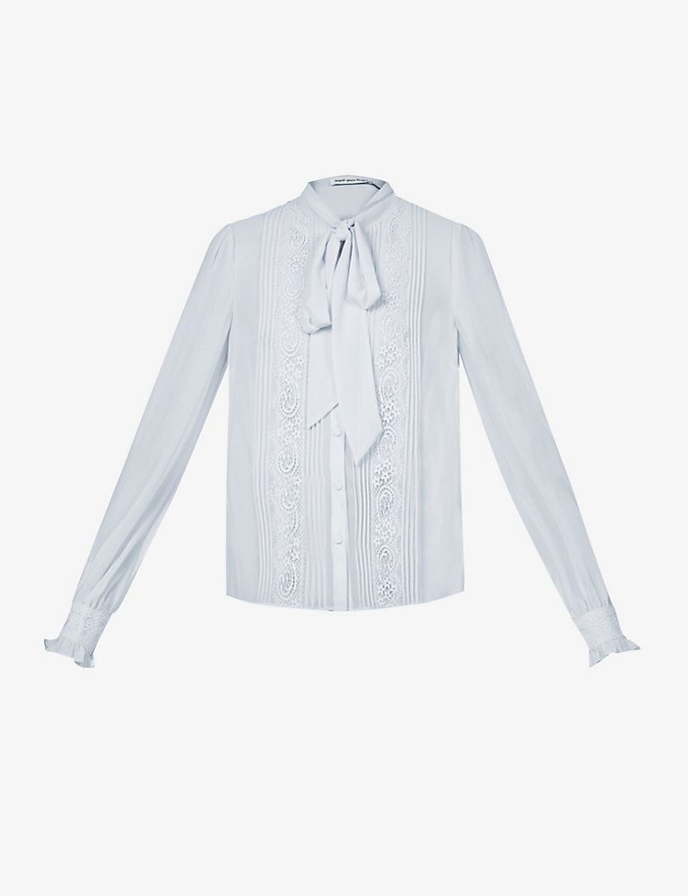 Lace-trim chiffon blouse | Selfridges