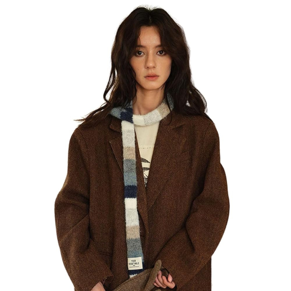 Striped Scarf for Women Knit Scarf Long Skinny Colorful Scarf Womens Winter Fashion Neck Scarves ... | Amazon (US)