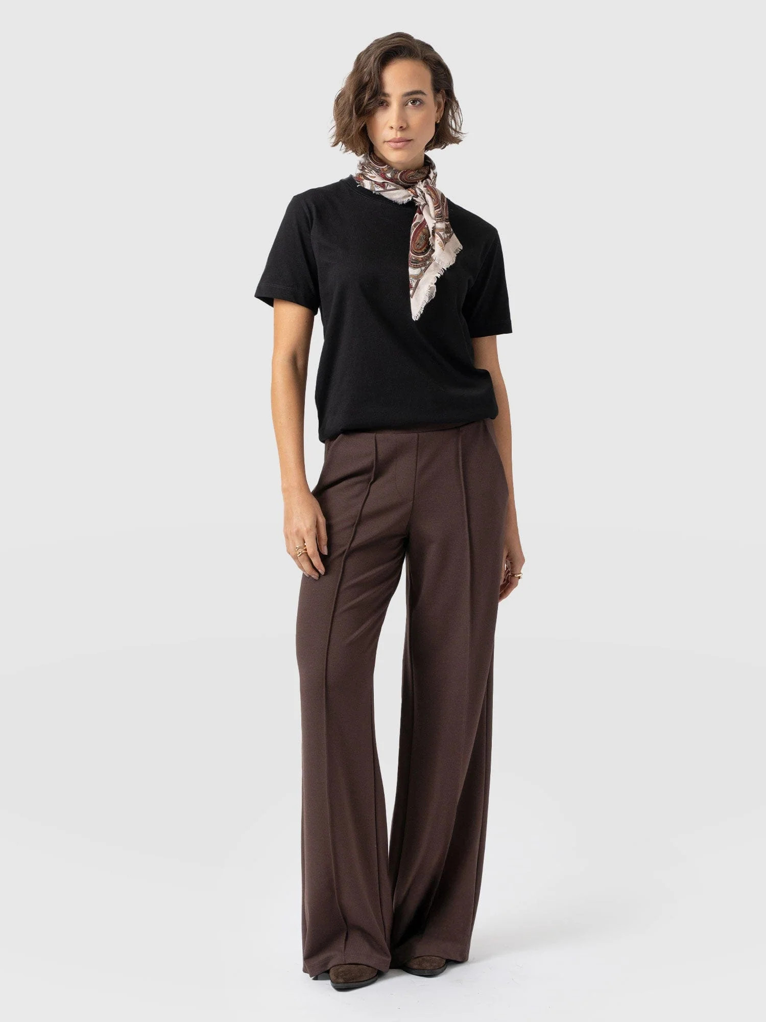 Keller Wide Leg Pant - Brown | Saint + Sofia