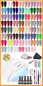 JODSONE Gel Nail Polish Kit with U V Light 32 Colors Gel Polish Nail Kit Soak Off Gel Nail Set Ma... | Amazon (US)