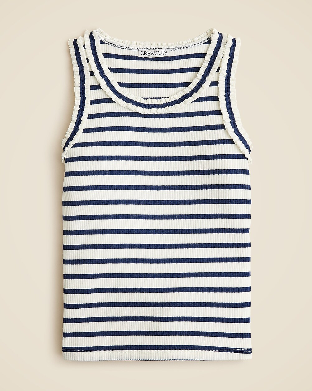 Girls' everyday ruffle-trim tank top in vintage rib | J. Crew US