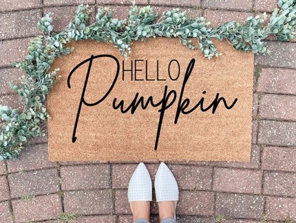 Cliquez pour plus d'informations sur Hello Pumpkin Welcome Mat Paillasson Paillasson citrouille saison |  Etsy