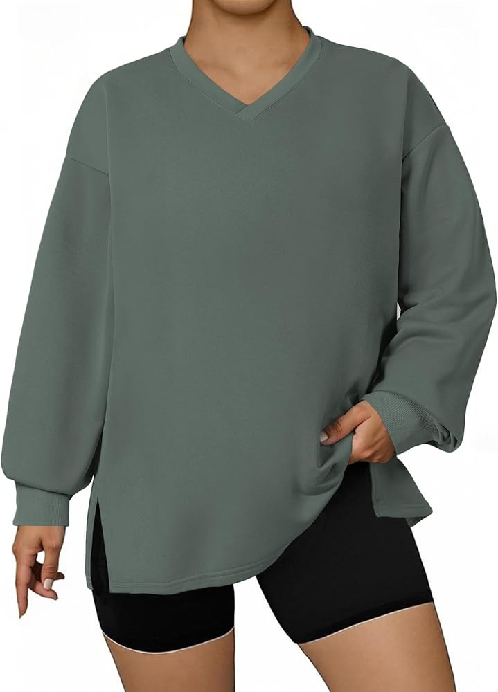 Eytino Plus Size Sweatshirts for Women Oversized V Neck Long Sleeve Pullover Tops 2025 Fall Fashi... | Amazon (US)