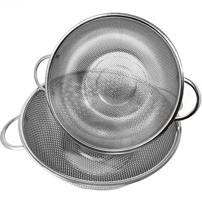2 Piece Stainless Steel Mesh Micro-perforated Strainer Colander Set (3/5 Quart) | Wayfair Professional