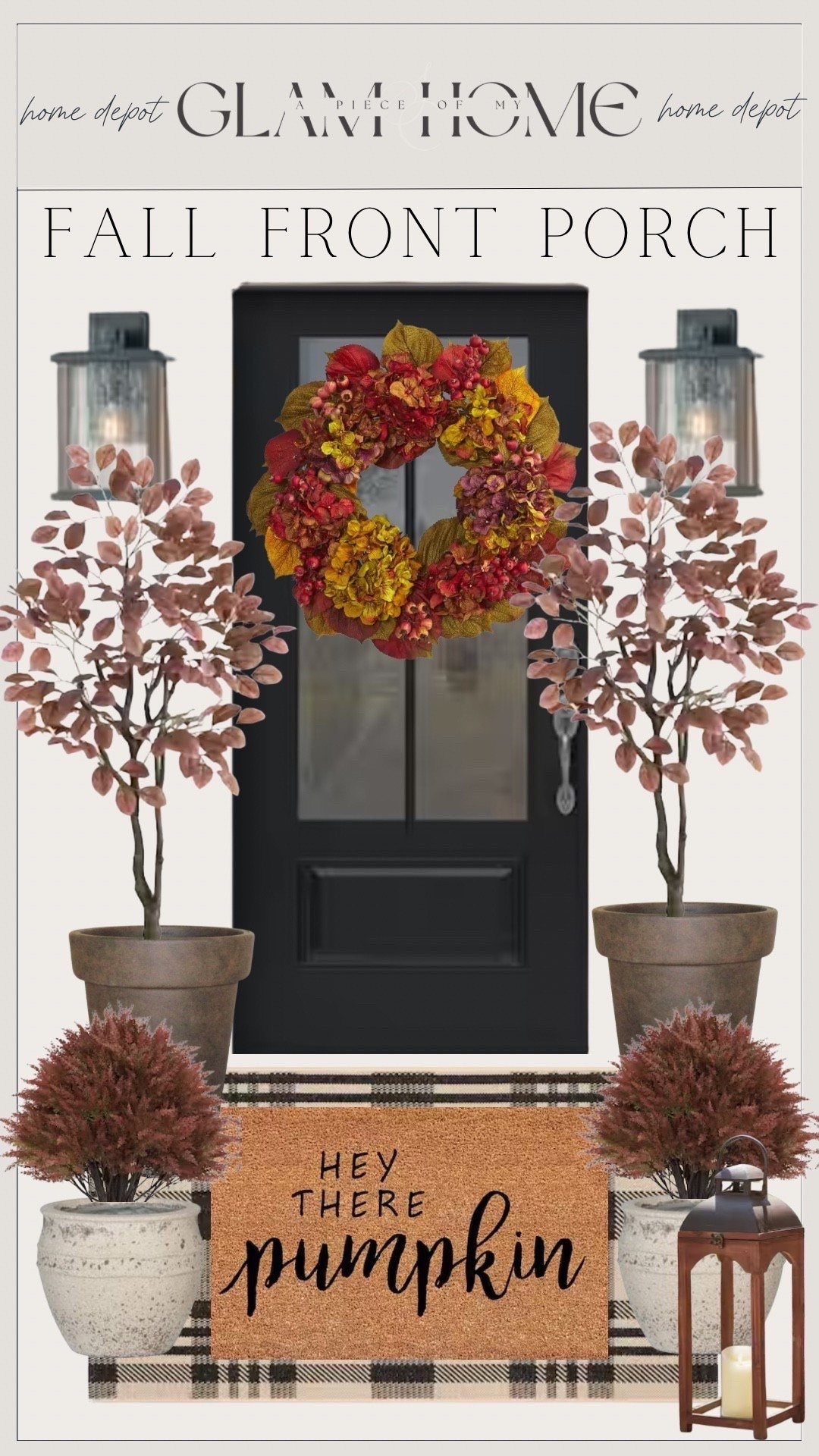 Home Depot fall decor, Home Depot front porch, fall front porch, front porch decor, porch decorating, fall outdoor decor, autumn porch, outdoor fall decor, porch styling, seasonal porch, mums, pumpkins, faux pumpkins, hay bales, fall wreath, doormat, outdoor planters, lanterns, porch signs, outdoor lighting, harvest decor, cozy curb appeal, entryway decor, outdoor living, farmhouse porch, neutral fall decor, classic fall decor, porch inspiration, home exterior, fall home, autumn decorating, Home Depot finds, affordable decor, outdoor refresh, welcoming entryway, seasonal styling, curb appeal ideas, fall entertaining, outdoor accents, Home Depot favorites