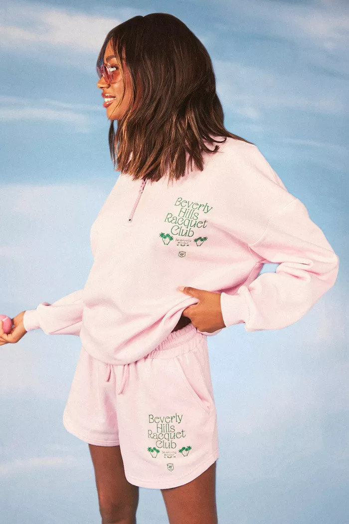 Resort Club Slogan Half Zip Short Tracksuit | boohoo (US & Canada)