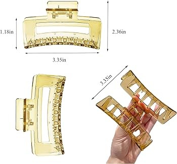 2024 New Jelly Hair Clips,Acrylic Black Hair Clips，Wonderful Gift,Strong Hold Claw Hair Clips f... | Amazon (US)