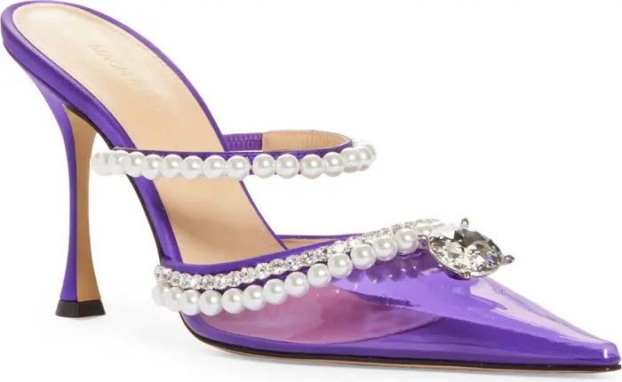Mach & Mach Diamond of Elizabeth Imitation Pearl Pointed Toe Mule | Nordstrom | Nordstrom