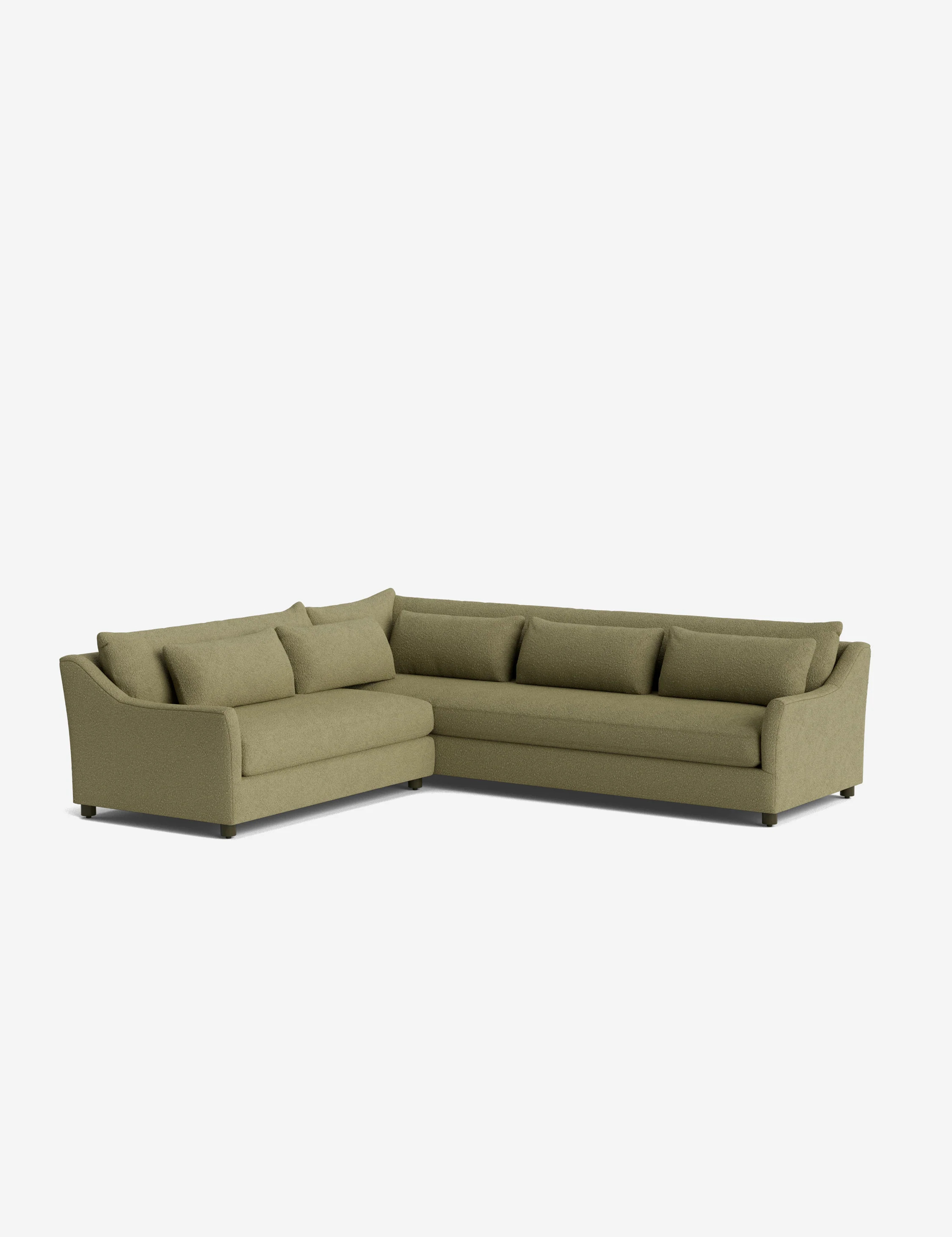 Niven Corner Sectional Sofa, Green Luxe Boucle, 118"W | Lulu and Georgia 