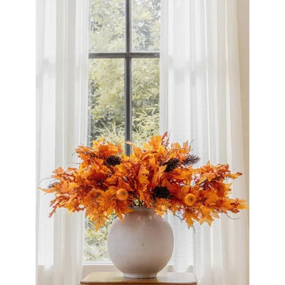 Orange Artificial Fall Maple Leaf Decor Stems | Wayfair North America