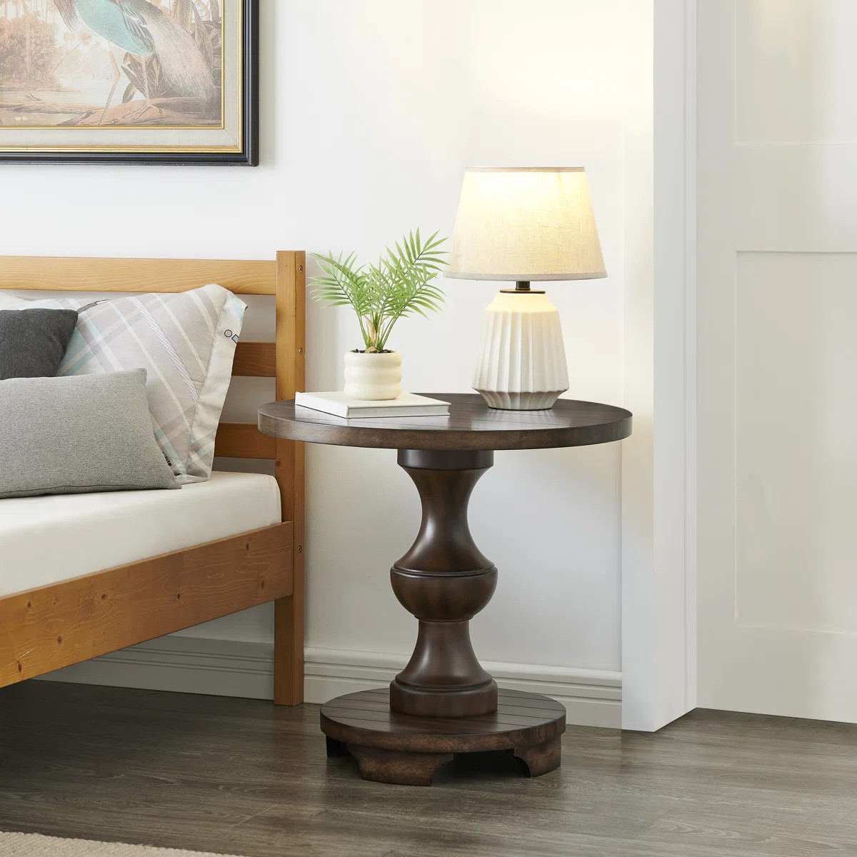 Caesar Traditional Round Pedestal End Table | Wayfair North America