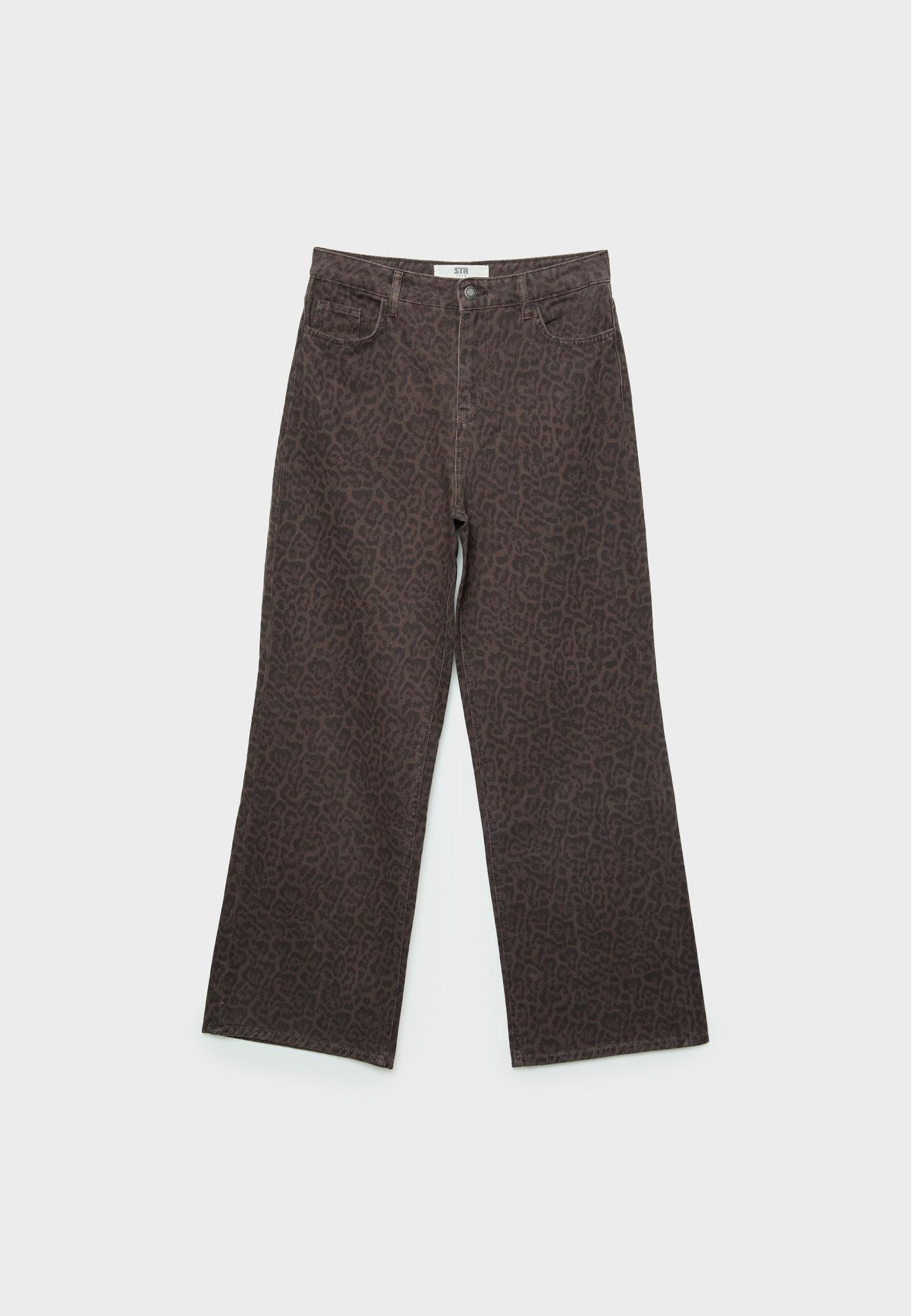 Leopard print baggy jeans | Stradivarius (UK)