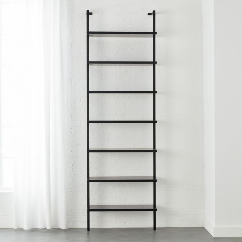 Stairway Black Modern Wall-Mounted Bookcase - 96" Height + Reviews | CB2 | CB2